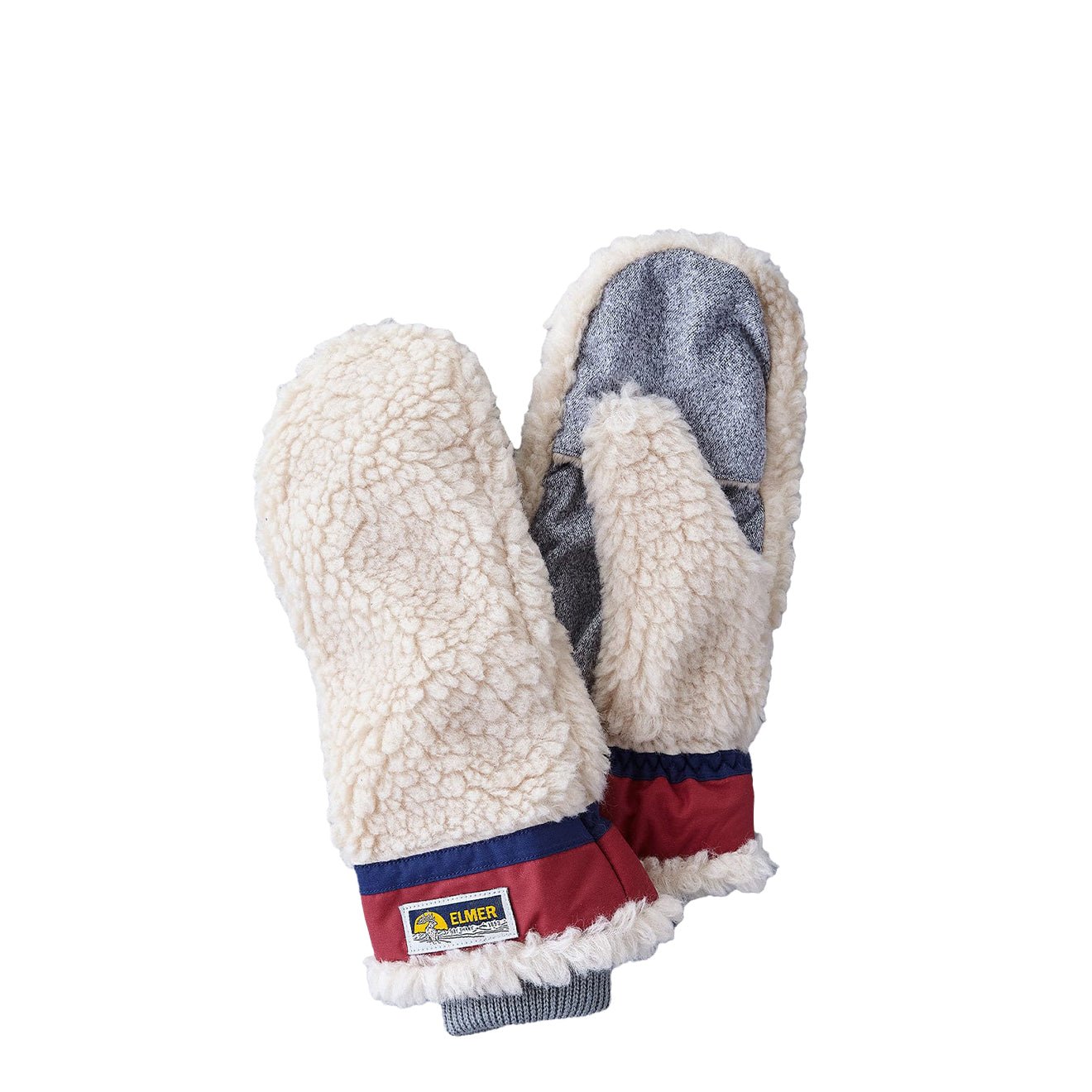 Elmer Deep Pile Mittens - Beige/Wine main image 1