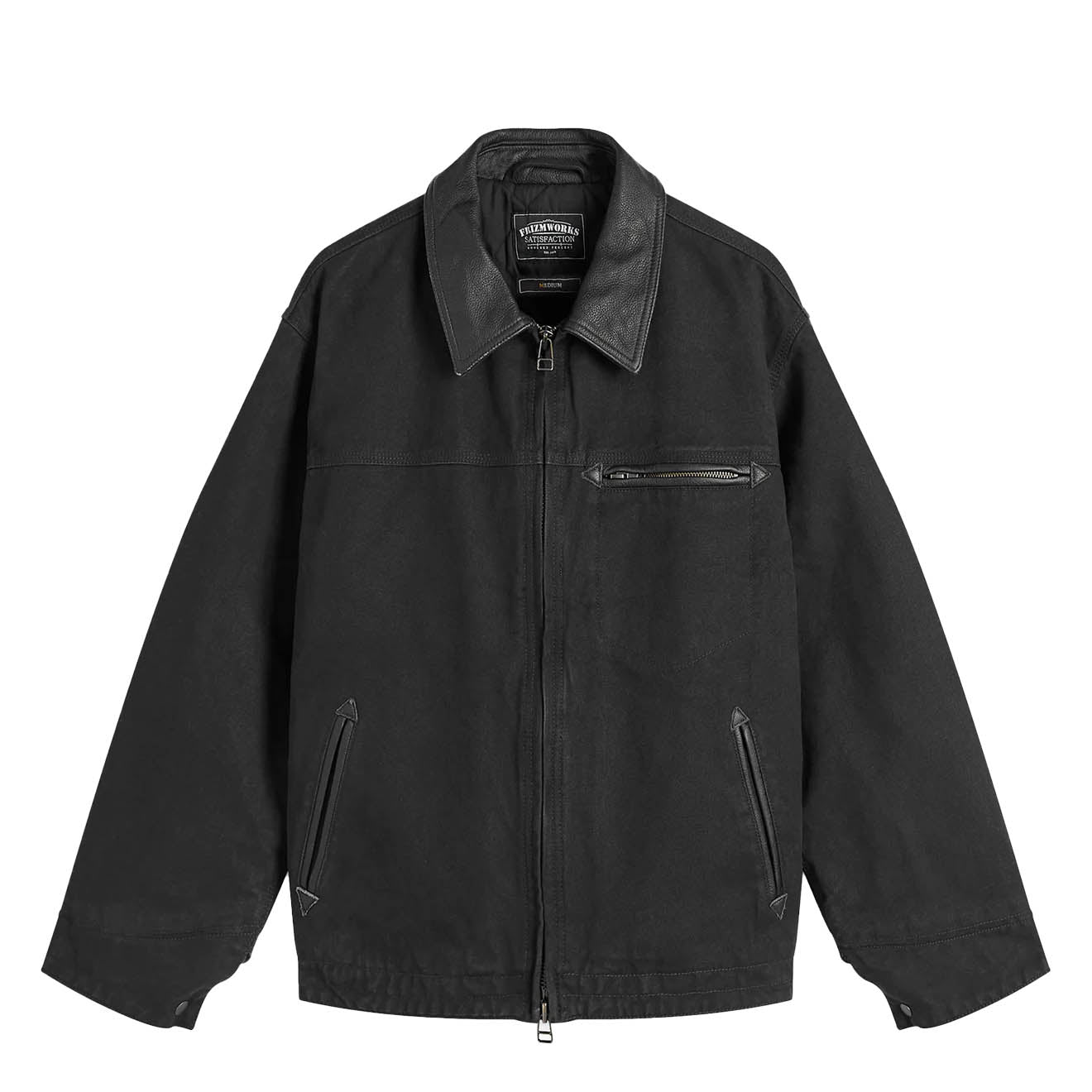 ジャケット・アウター HEAVY CANVAS DESTROYED WORK JACKET BLACK Frizmworks Heavy Canvas Destroyed Work Jacket Black | Yards Store