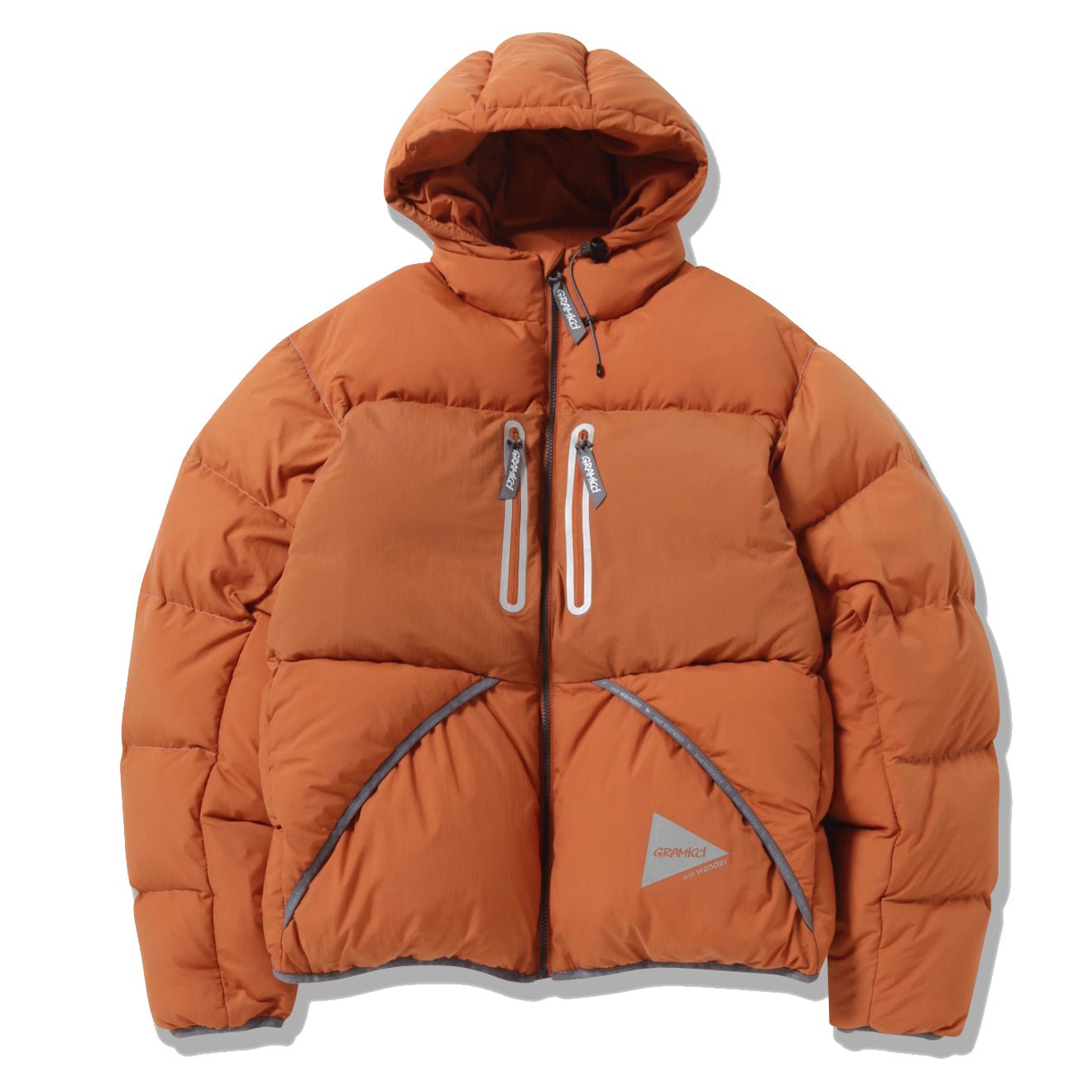 and wander x Gramicci Men's Wool Check Down Jacket - Orange
