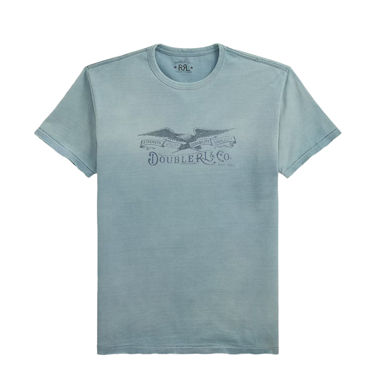 RRL By Ralph Lauren Distressed Jersey Graphic T Shirt Washed