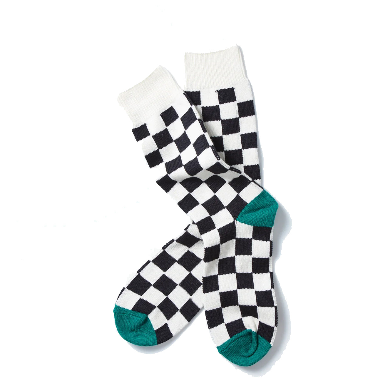 ROTOTO Check and Step Socks - Green
