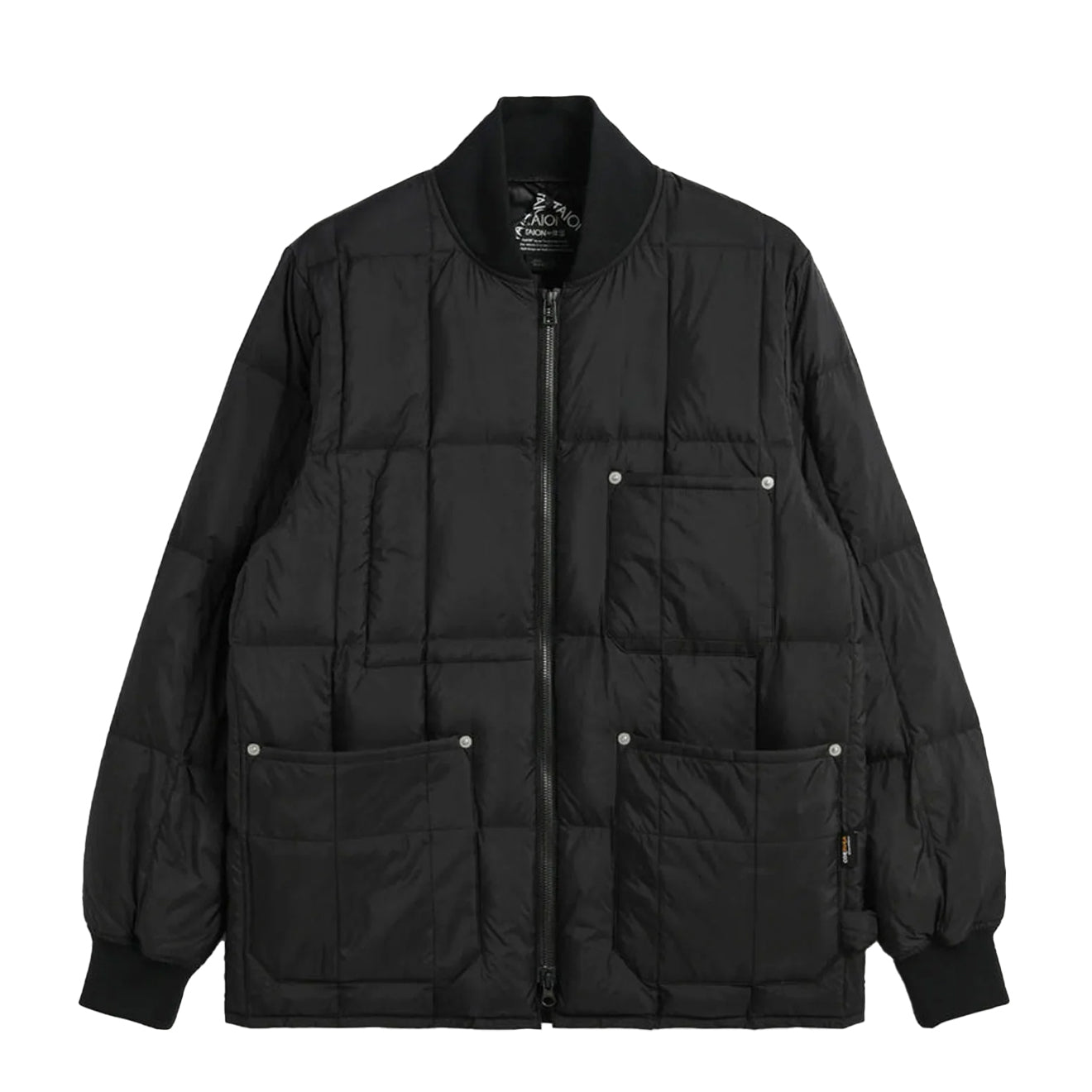 Taion Work W-Zip Lib Down Jacket Black | Yards Store