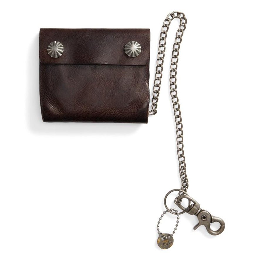 RRL by Ralph Lauren Concha Leather Chain Wallet Dark Brown | Yards