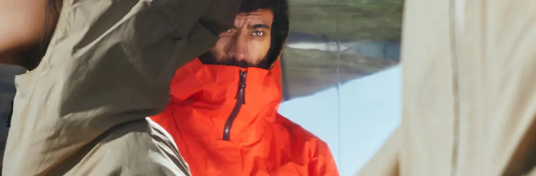 Man Wearing Goldwin Ski Jacket