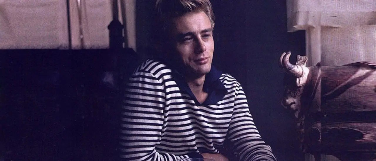 James Dean Wearing Armor Lux Classic French Striped Shirt