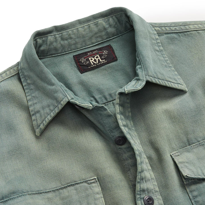 【2024年】お歳暮ギフト Distressed Lauren Ralph by RRL Twill Green Service Workshirt トップス