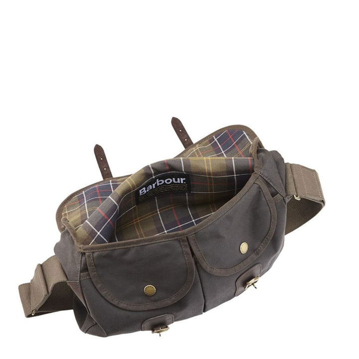 Barbour wax and leather tarras bag on sale