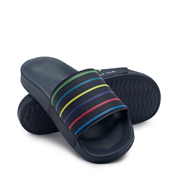 Paul Smith Nyro Pool Slides Navy Stripe | Yards Store display picture 3