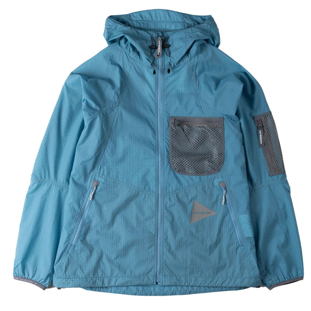 And Wander Breath Rip Hoodie Light Blue | Yards Store
