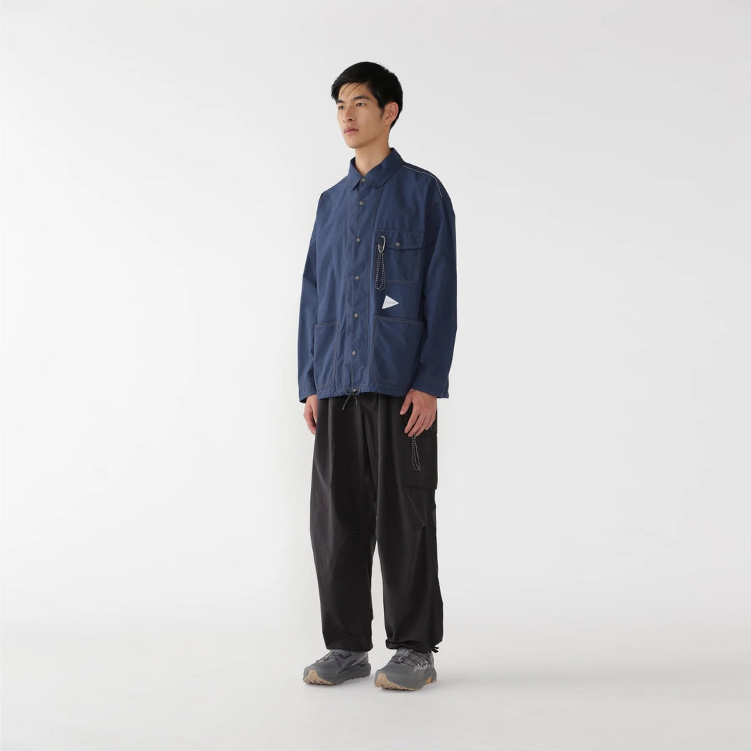 And Wander Cordura Cotton Rip Shirt Jacket Blue | Yards Store