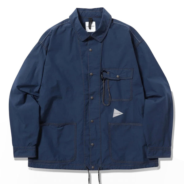 And Wander Cordura Cotton Rip Shirt Jacket Blue | Yards Store