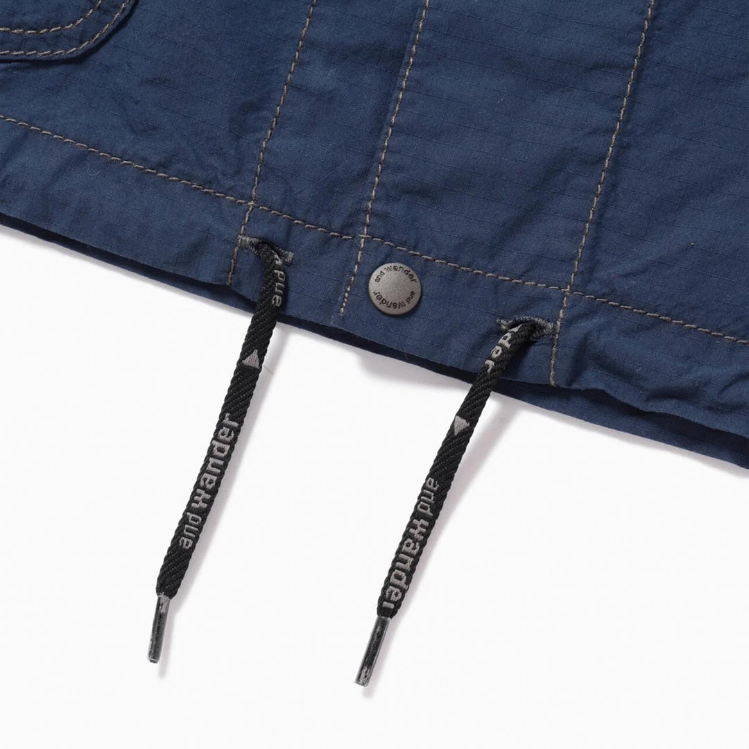 And Wander Cordura Cotton Rip Shirt Jacket Blue | Yards Store