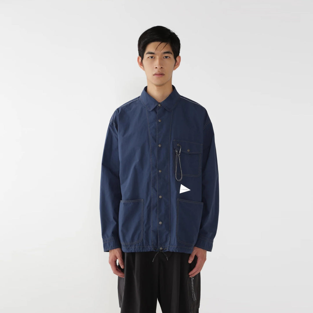 And Wander Cordura Cotton Rip Shirt Jacket Blue | Yards Store