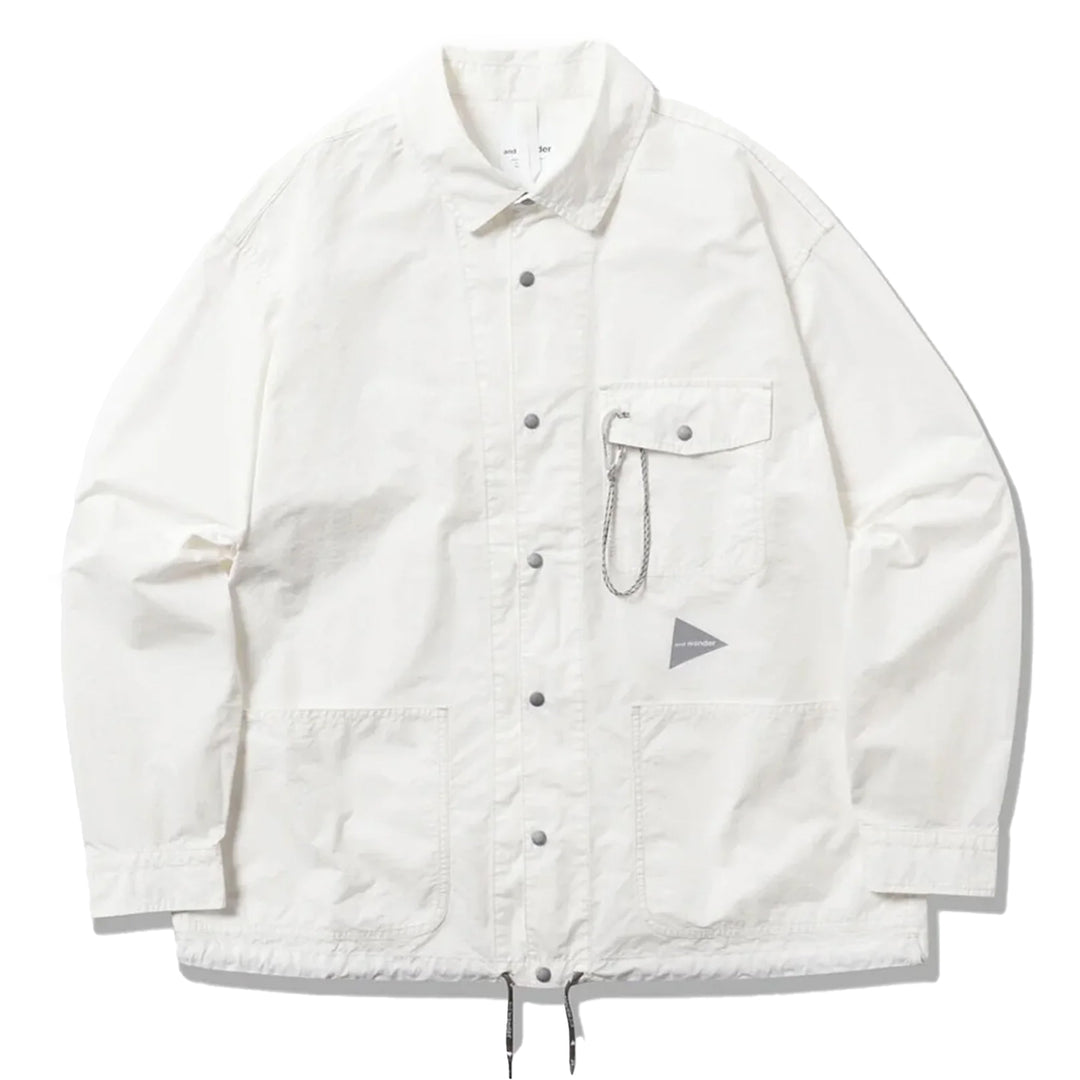 And Wander Cordura Cotton Rip Shirt Jacket White | Yards Store