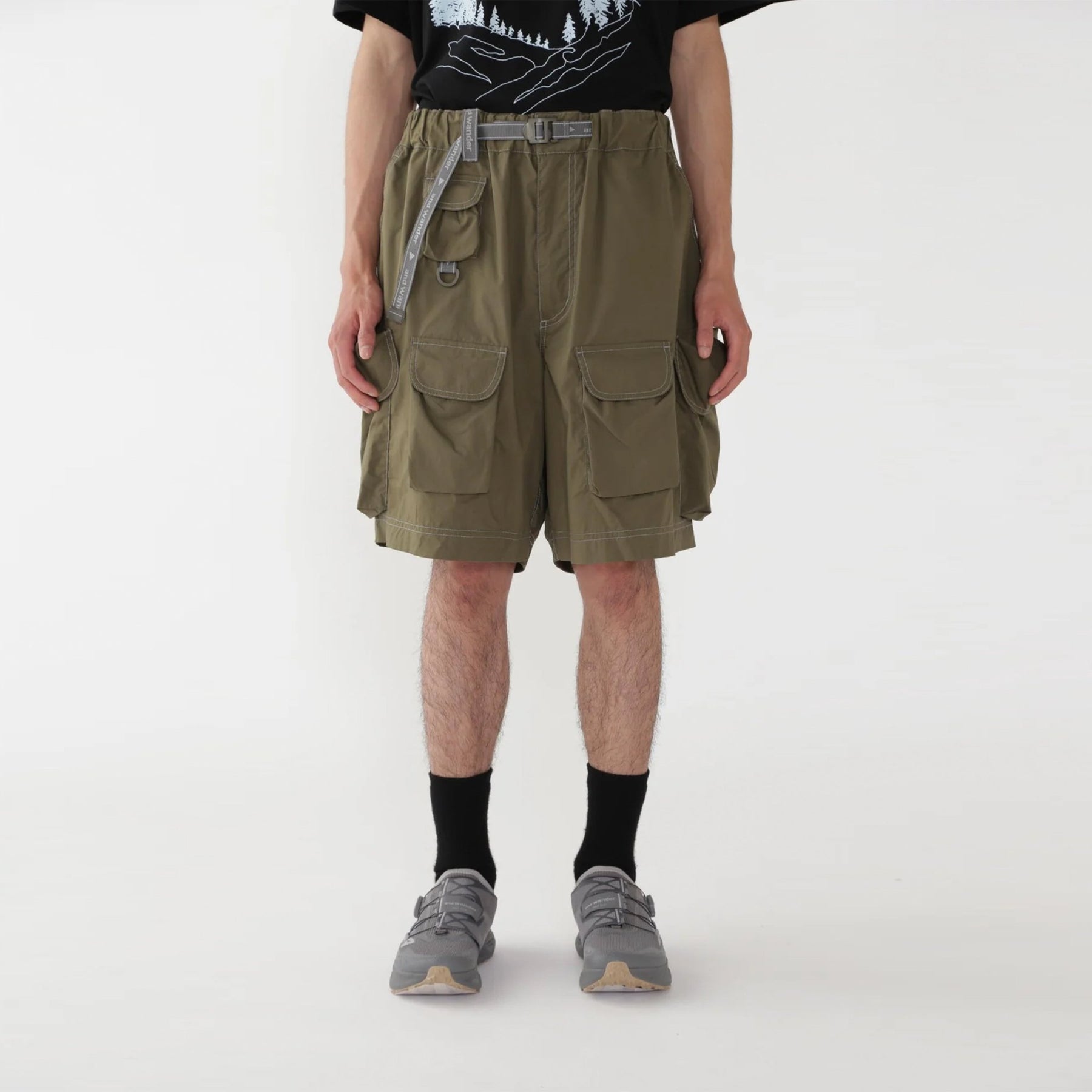 [柿フライ]theredthread pocket pants short And Wander Multi Pocket Short Pants Khaki | Yards Store