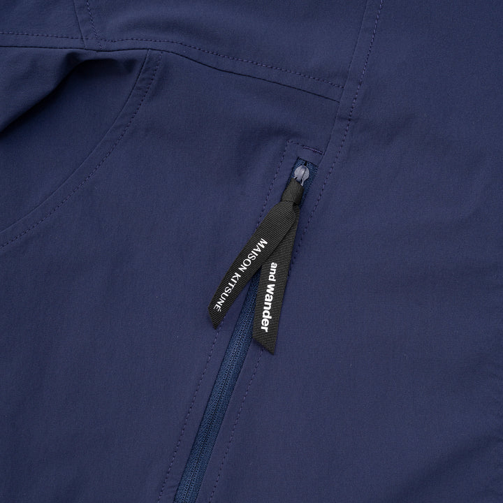 And Wander x Maison Kitsuné Trak Hoodie - Navy - 5743281904-P479