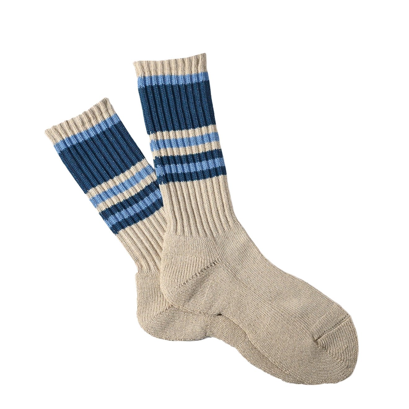Anonymous Ism Hemp Random Line Pile Crew Socks Blue | Yards Store