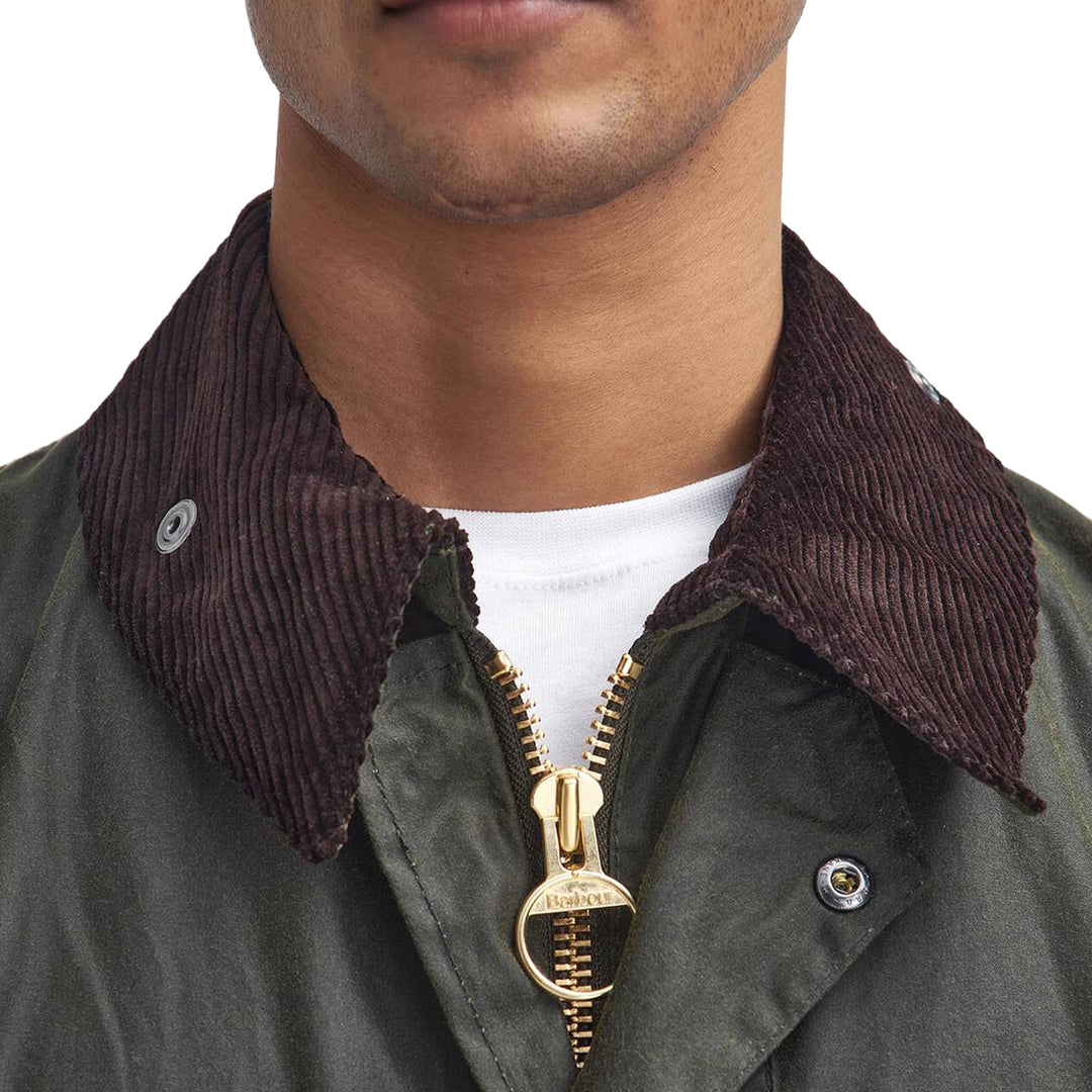 Barbour Border Waxed Jacket Archive Olive | Yards Store