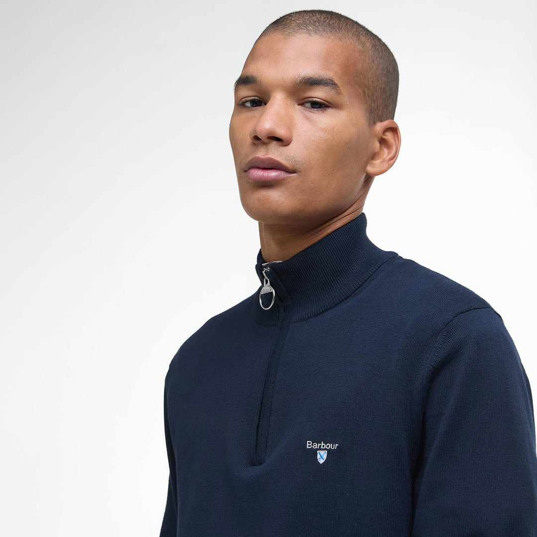 Barbour Lingwood Compact Quarter-Zip Jumper Navy | Yards Store