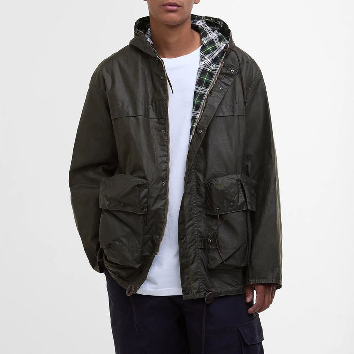 Barbour Modified Durham Wax Jacket Archive Olive | Yards Store