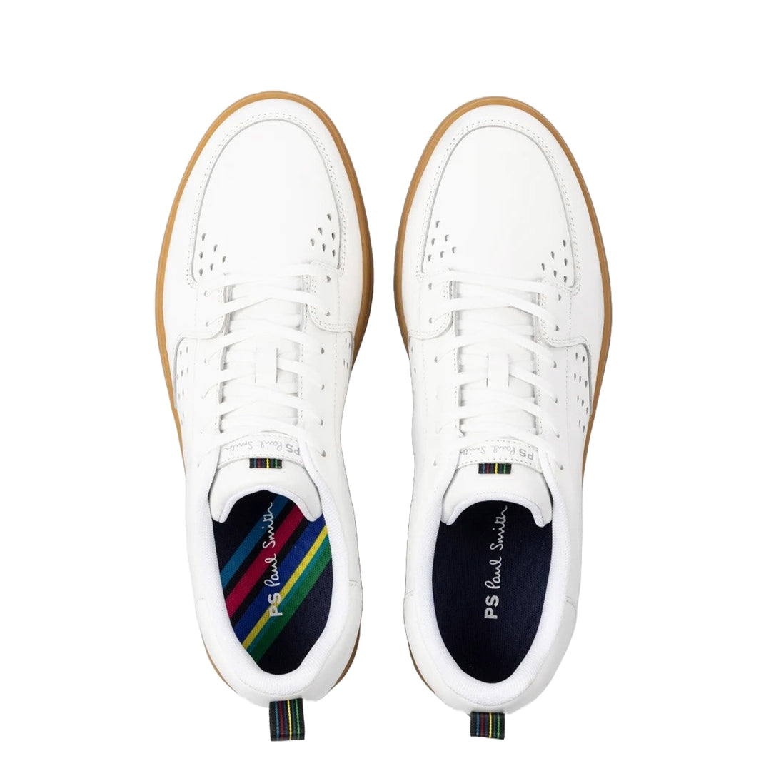 Paul Smith Leather 'Cosmo' Trainers White Gum Sole Yards Store