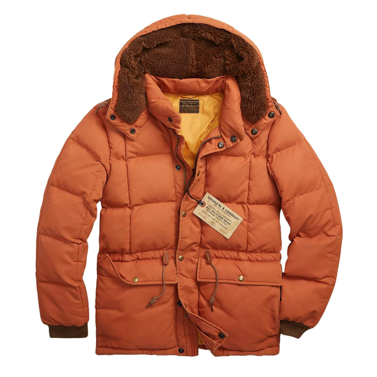 RRL by Ralph Lauren Quilted Hooded Jacket Burnt Orange RRL by Ralph Lauren Quilted Hooded Jacket Burnt Orange