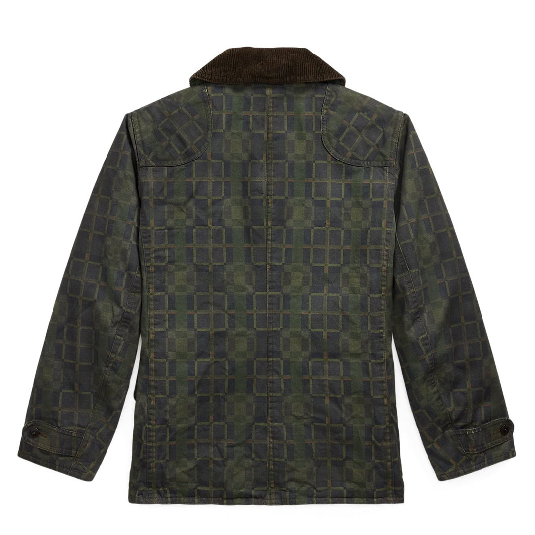 RRL By Ralph Lauren Check Print Oilcloth Jacket Navy Multi Plaid