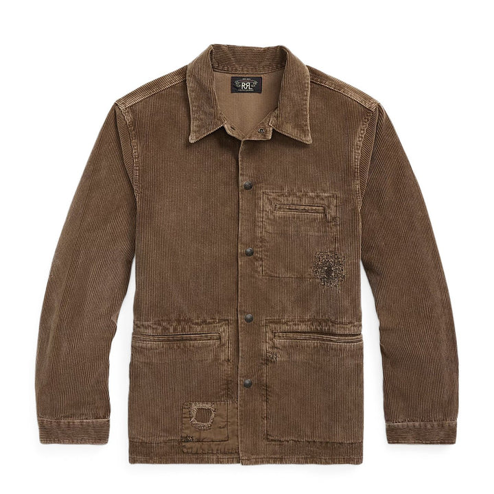 RRL By Ralph Lauren Corduroy Overshirt Repaired Brown | Yards Store