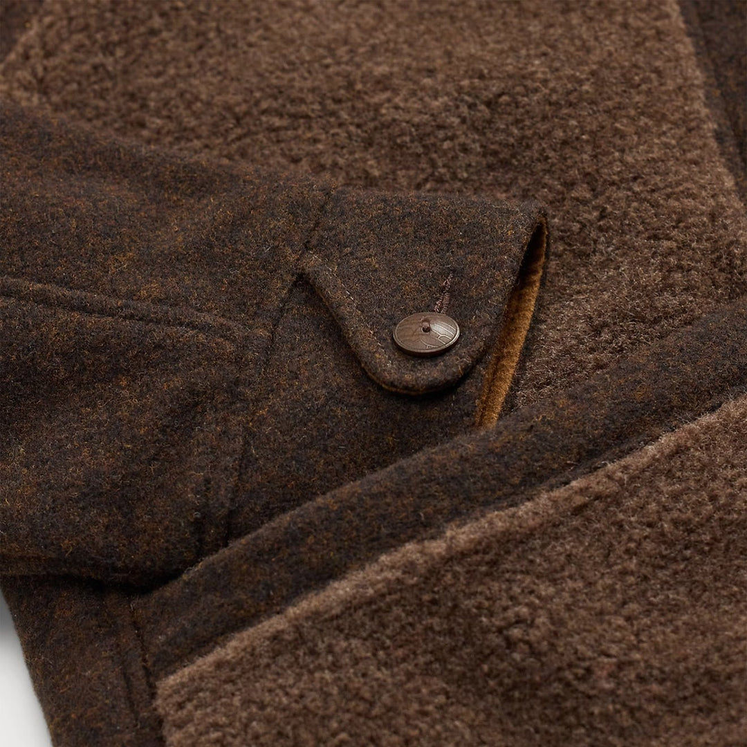 RRL でラムウール スリーピングローブ /ブランケットRalphLauren RRL By Ralph Lauren Fleece-Panelled Jacquard Jacket Brown / Multi