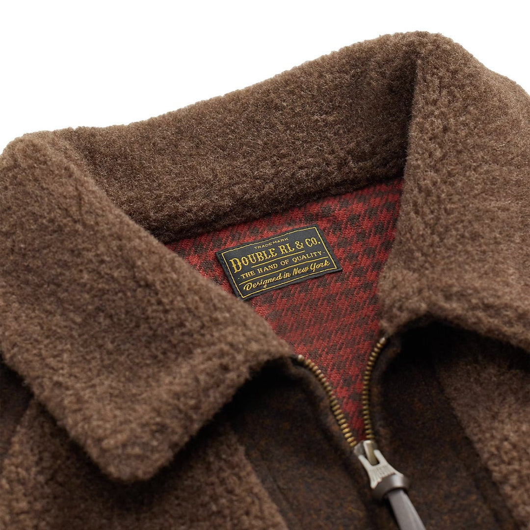RRL By Ralph Lauren Fleece-Panelled Jacquard Jacket Brown / Multi