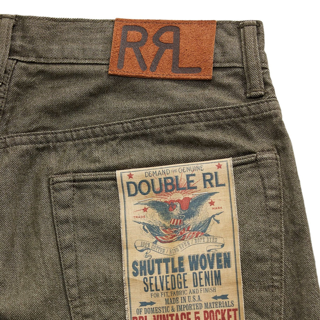 RRL By Ralph Lauren Vintage 5 Pocket Olive Selvedge Jean Olive