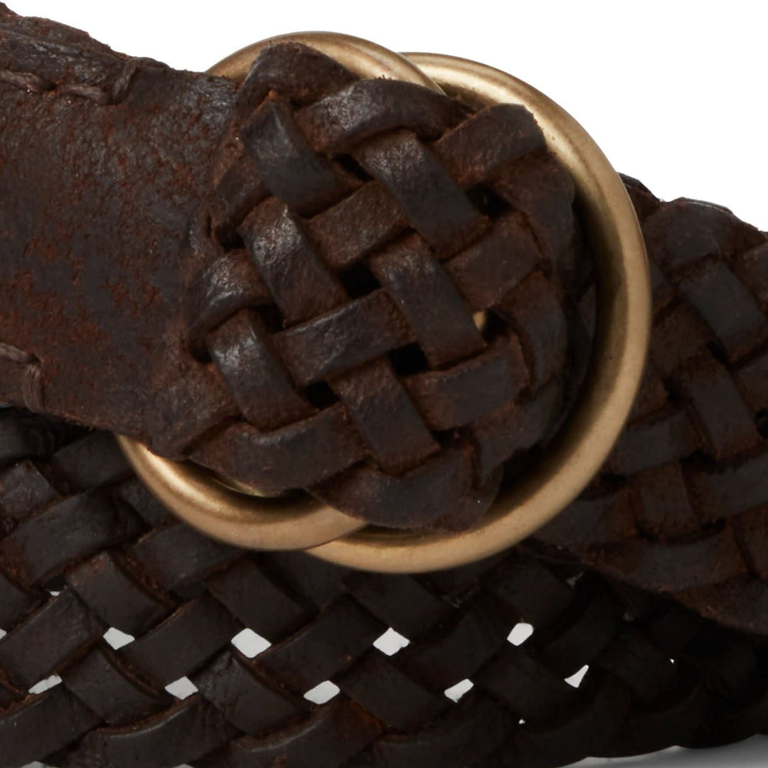 RRL by Ralph Lauren Braided Leather Belt Dark Brown | Yards  display picture 1