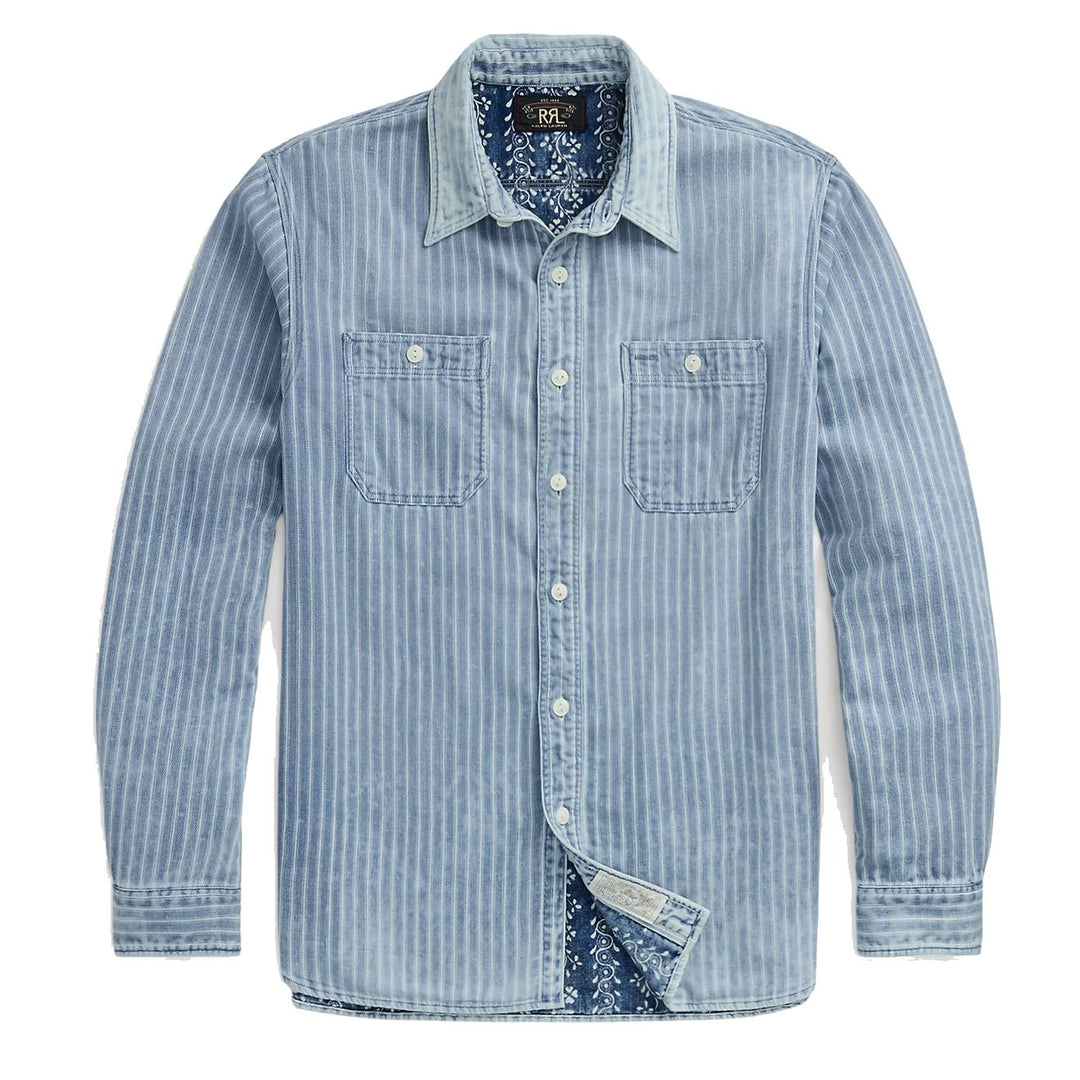 RRL by Ralph Lauren Indigo Striped Double-Faced Workshirt Indigo