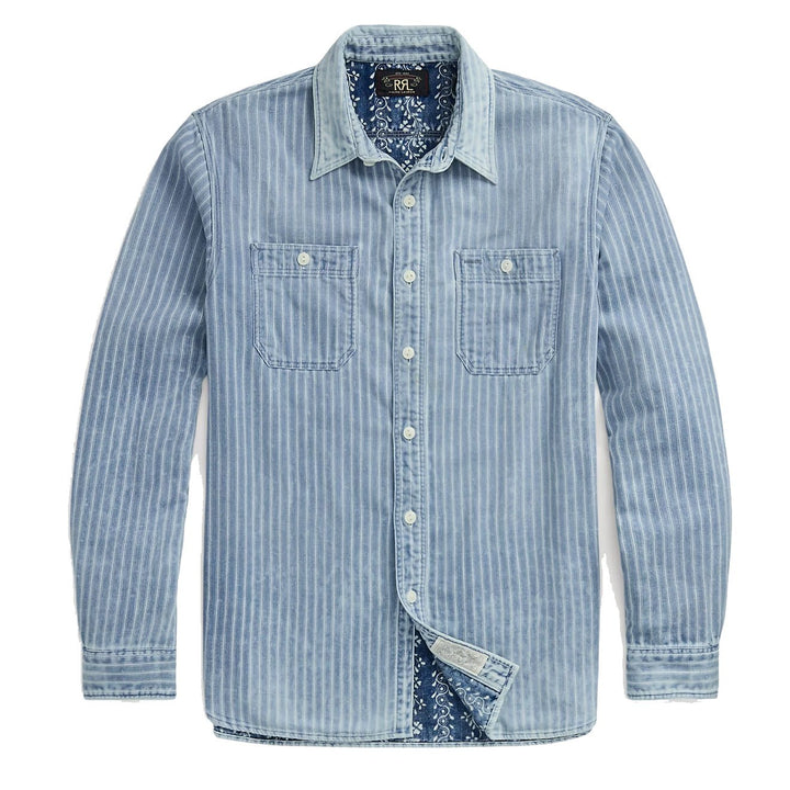 RRL by Ralph Lauren Indigo Striped Double-Faced Workshirt Indigo