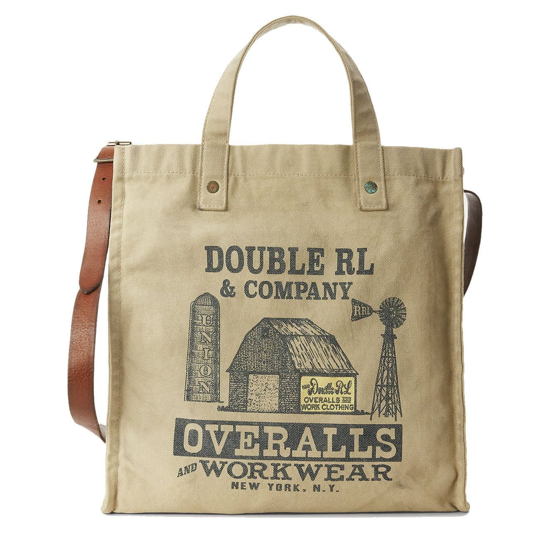 RRL by Ralph Lauren Logo Canvas Carpenter Tote Greige | Yards Store