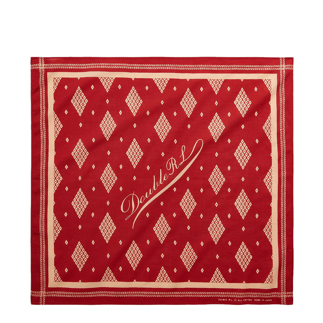 RRL by Ralph Lauren Logo Cotton Bandana Turkey Red/Cream | Yards Store
