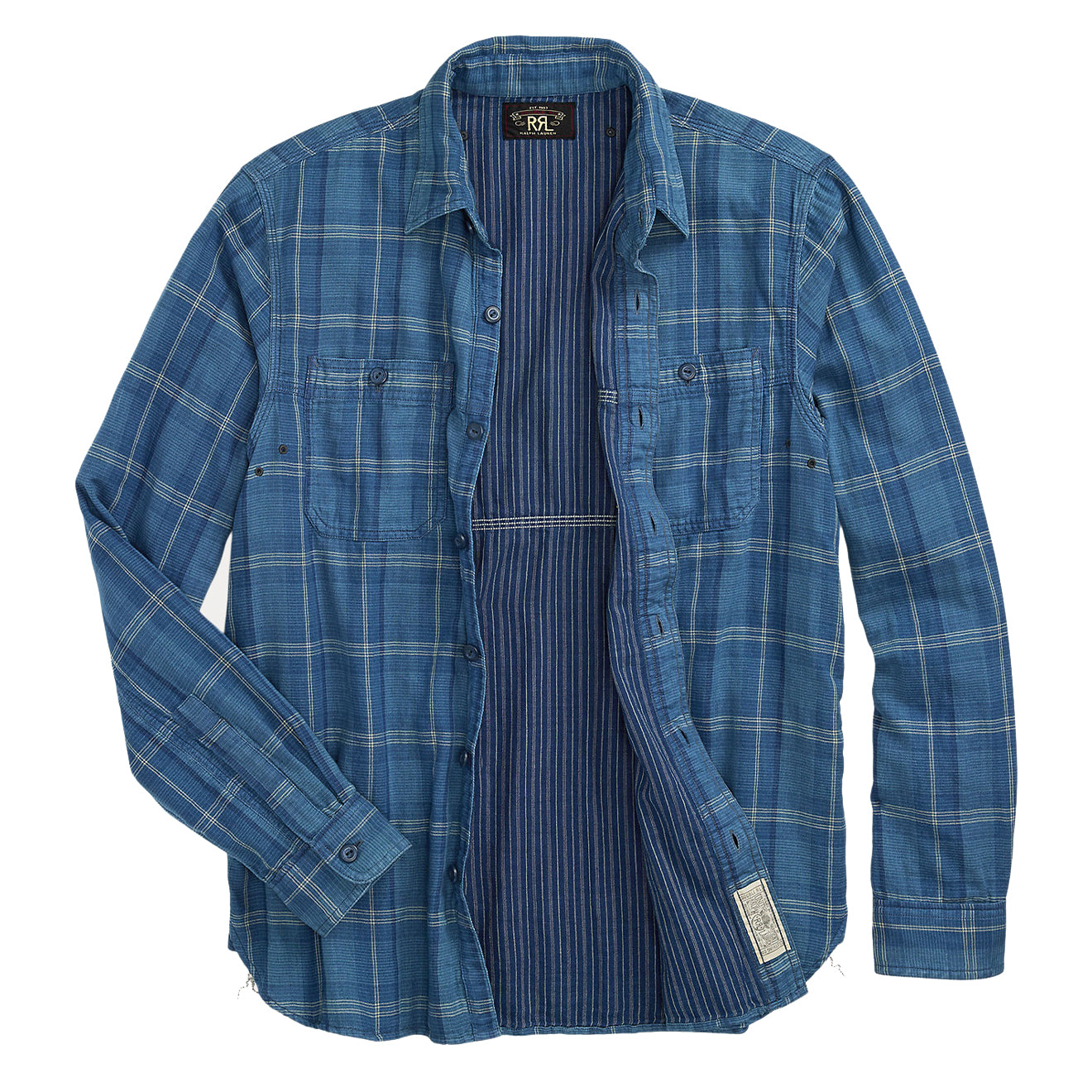 RRL by Ralph Lauren Plaid Double-Faced Workshirt Indigo Plaid