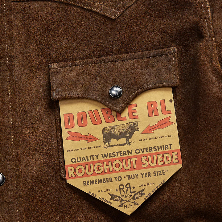 【最終価格!!!】未使用 RRL Suede Western Shirt RRL by Ralph Lauren Roughout Suede Western Overshirt Brown | Yards