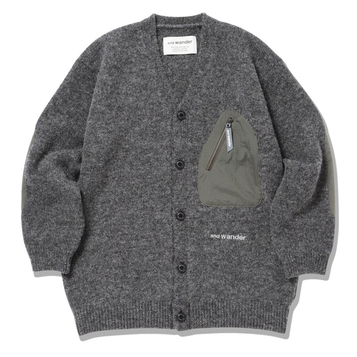 And Wander Shetland Wool Cardigan Gray | Yards Store