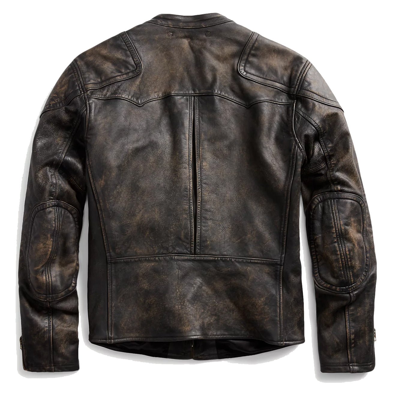RRL by Ralph Lauren Slim Fit Leather Moto Jacket Black | Yards Store