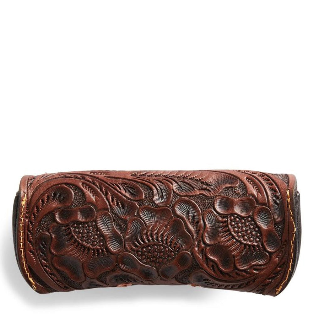 RRL by Ralph Lauren Embossed Leather Sunglasses Case Brown | Yards
