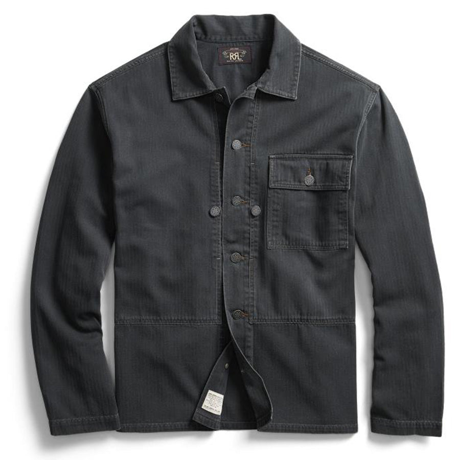 RRL ダブルアールエル BLACK FINN OVERSHIRT ヘリンボーンツイル 