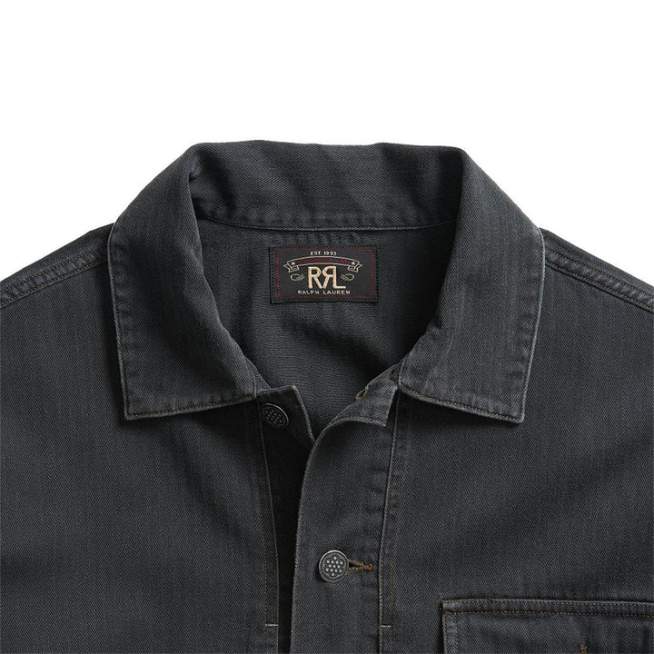 RRL poplin stirlling over shirtブラックカモ RRL by Ralph Lauren Finn Overshirt Black | Yards Store
