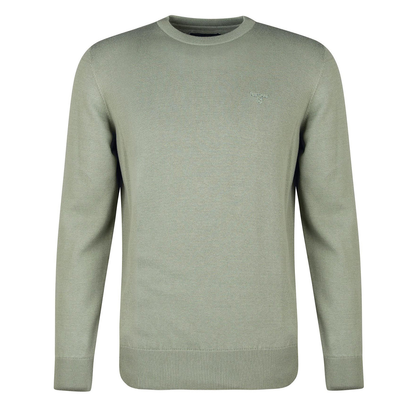 Barbour Pima Cotton Crew Neck Agave Green | Yards Store Menswear