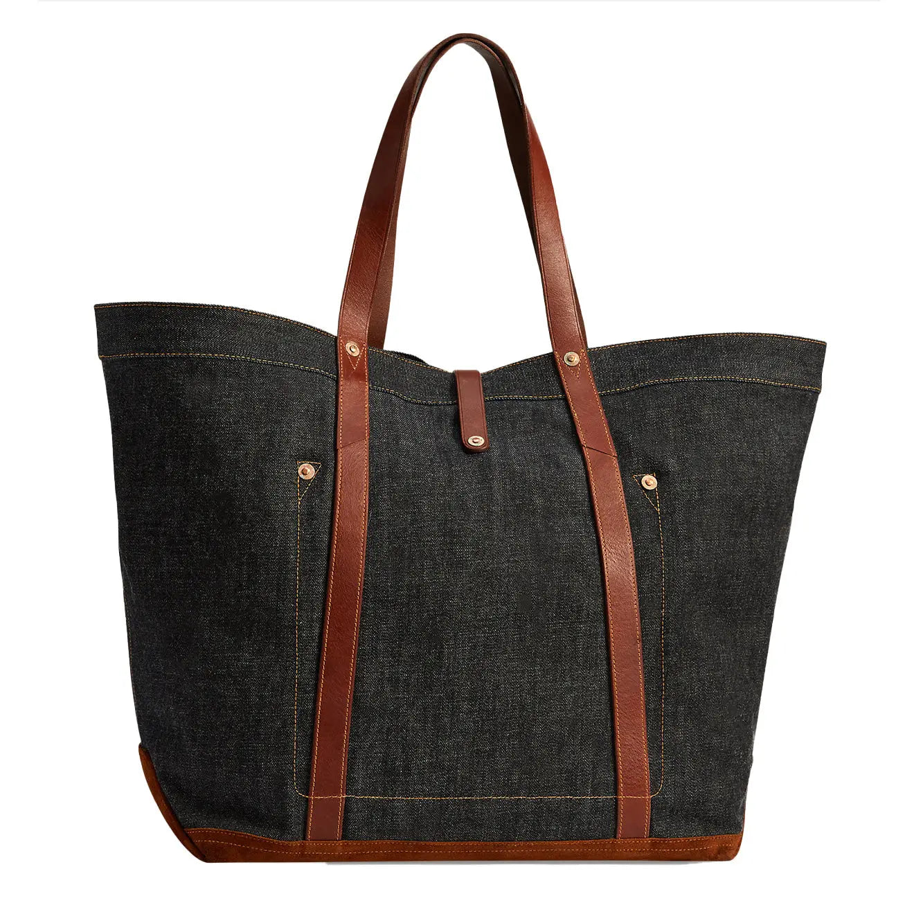 RRL by Ralph Lauren Leather Trim Denim Tote Indigo Yards Store
