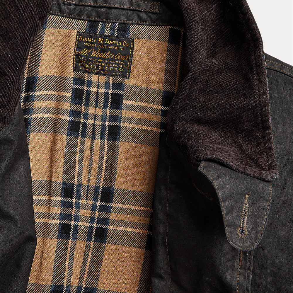 RRL by Ralph Lauren Waxed Cotton Coat Vintage Black Menswear Yards Yards Store