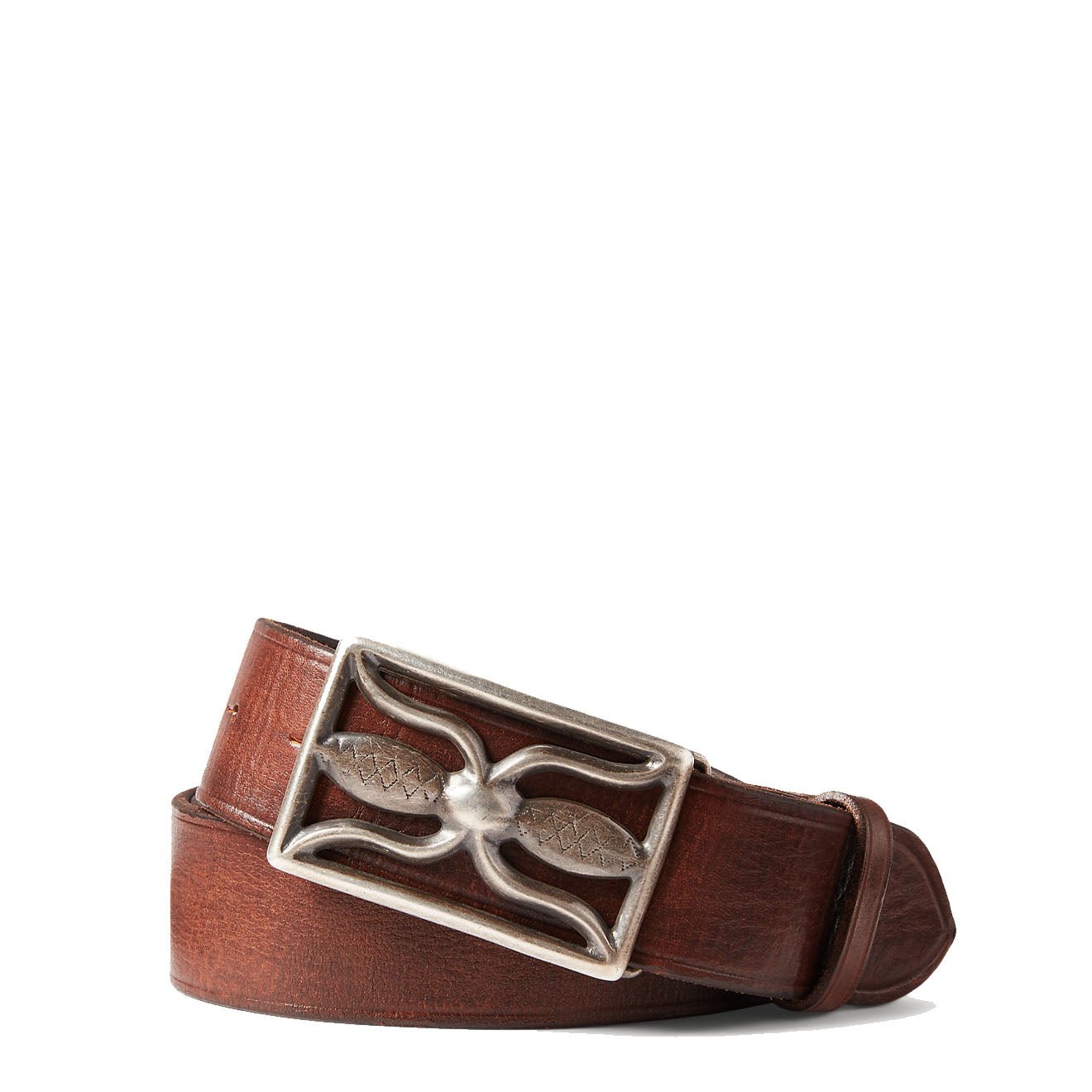 Brand R R On Belt RRL by Ralph Lauren Leather Belt Vintage Brown | Yards Store