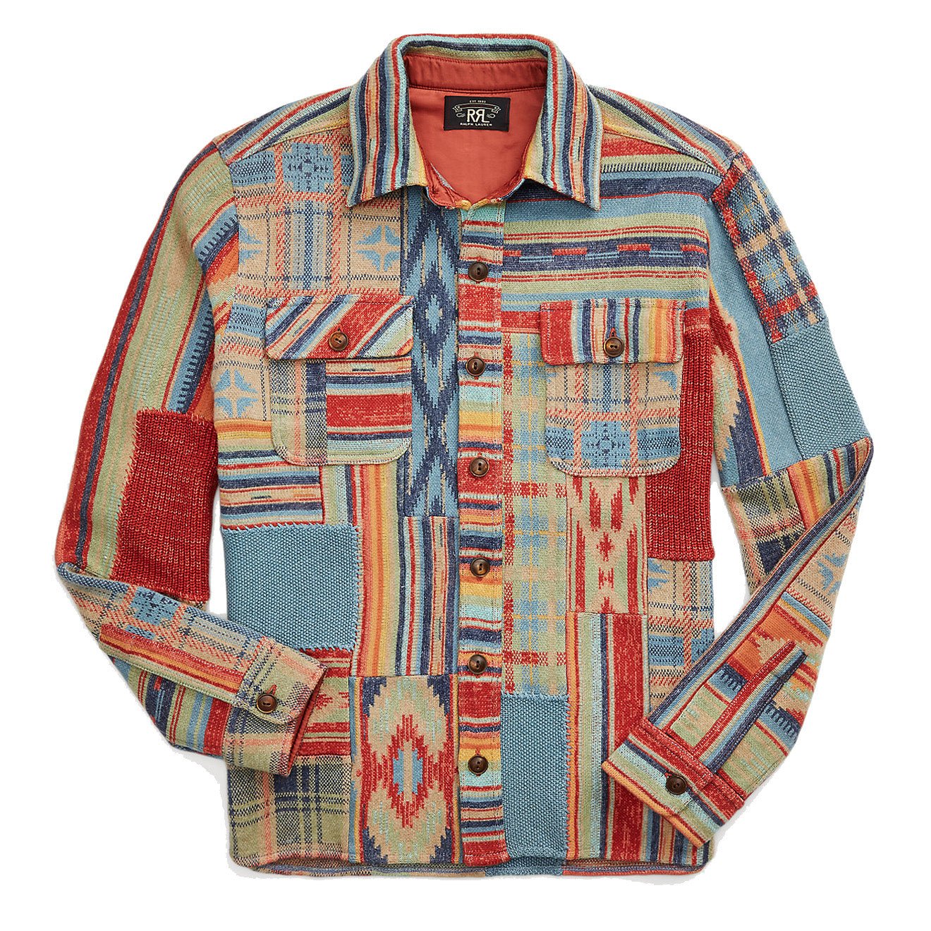 Patchwork Rrl RRL by Ralph Lauren Patchwork Workshirt Jumper Rust Multi | Yards Store