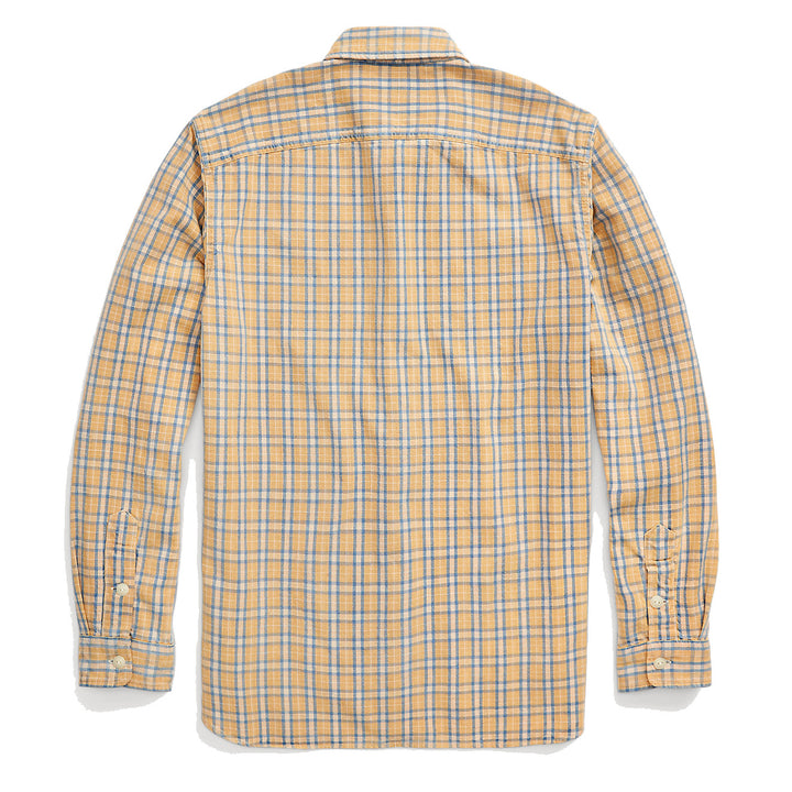 RRL by Ralph Lauren Plaid Woven Workshirt Tan / Indigo RRL by Ralph Lauren Plaid Woven Workshirt Tan / Indigo