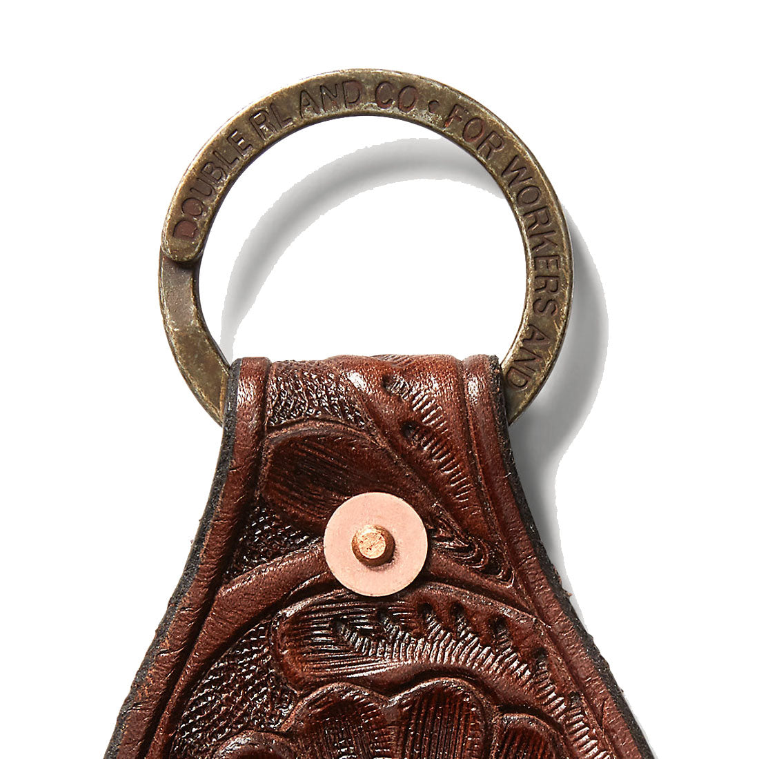 RRL by Ralph Lauren Tooled Leather Key Fob Brown | Yards Store